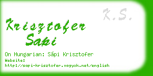 krisztofer sapi business card