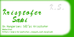 krisztofer sapi business card